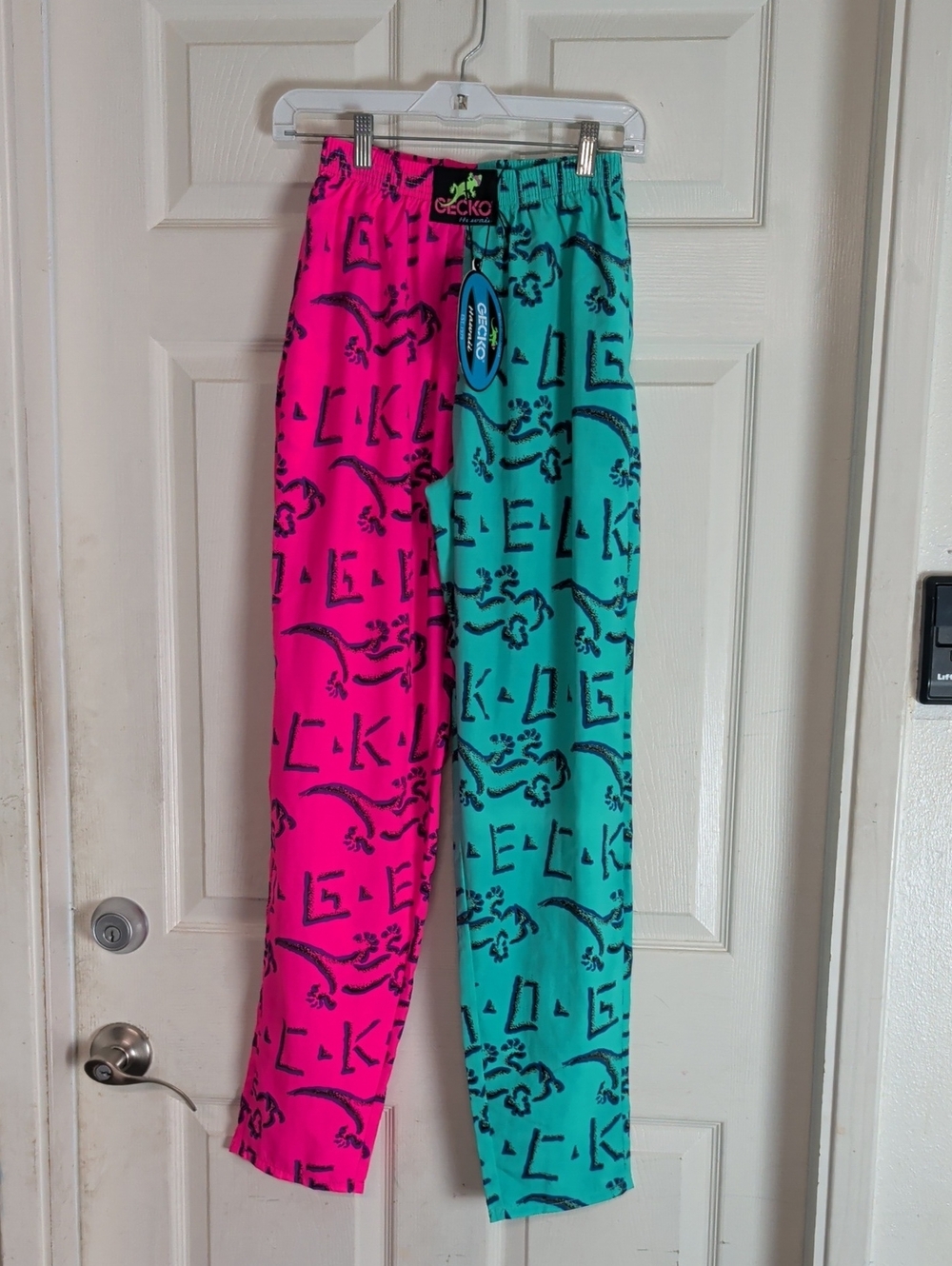 Gecko's 1990s Color Block Beach Pants Women Small